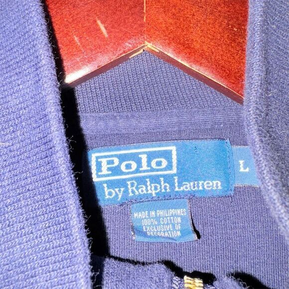 Polo Ralph Lauren Men's Blue Quarter Zip Pullover Sweater Size L - Picture 5 of 9